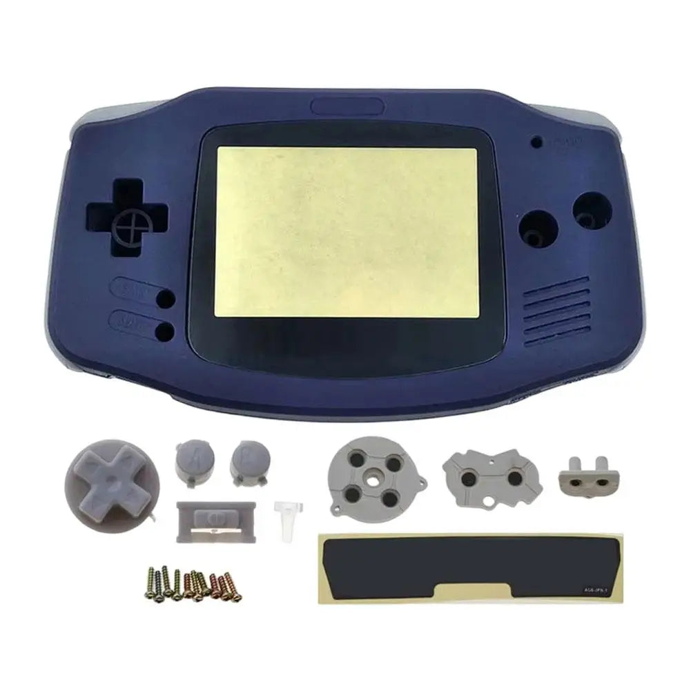 Full Housing Shell Replacement for Game Boy Advance GBA Clear Transparent Custom Case Cover Buttons Screws Full Set DIY Repair Oasis Select Blue