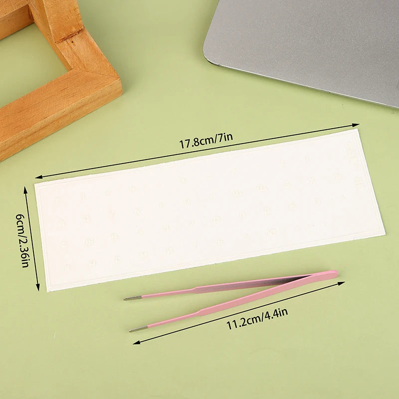 [Russian Language] Tear-Off Film Keyboard Sticker Desktop Laptop Key Sticker Single Film Universal Side Engraving Sticker Oasis Select White