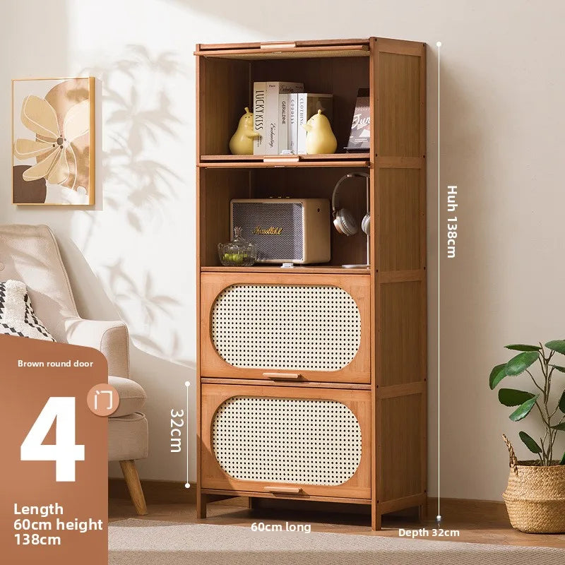 Floor-to-ceiling bookcase home living room children's wall multi-layer storage cabinet storage cabinet simple bedroom Oasis Select 60 long four doors