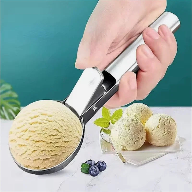 Multifunctional Ice Cream Scoops Stainless Steel Dual-Purpose Scoop Fruit Watermelon Spoon Ball Scoop Household Ice Cream Tools Oasis Select