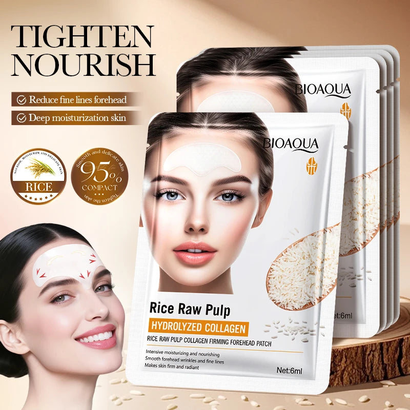 BIOAQUA White Rice Forehead Patches – Anti-Wrinkle Gel Mask 5pk Forehead Gel Mask Oasis Select 5pcs