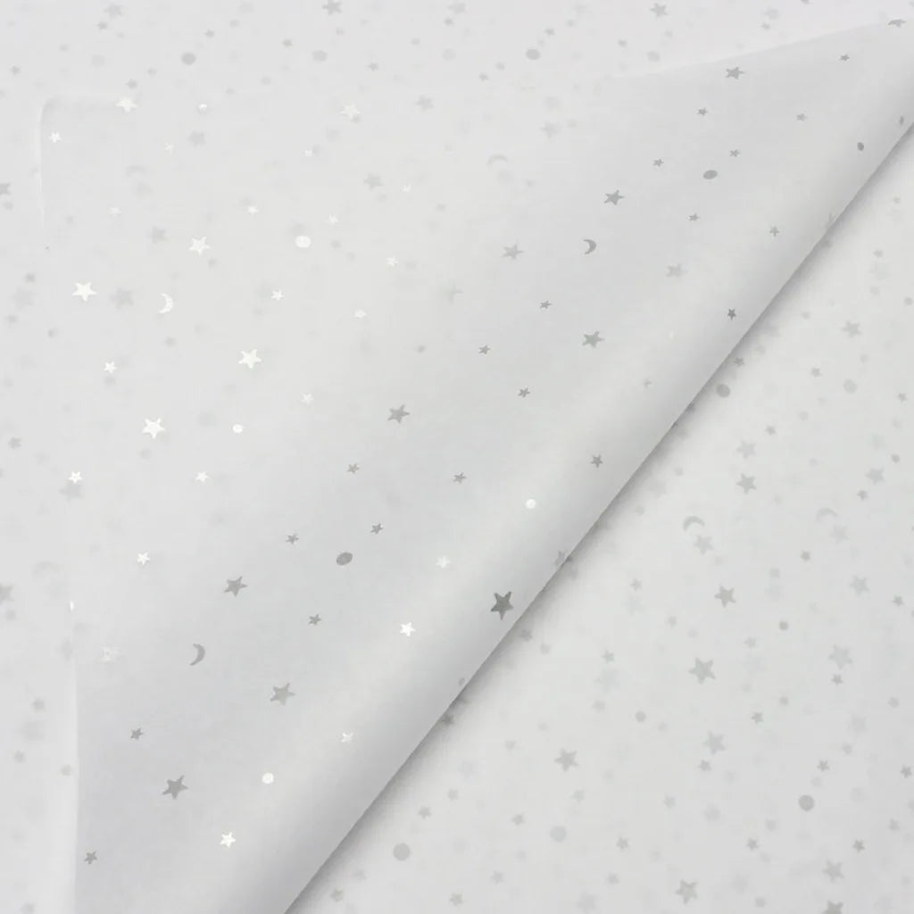 20-Sheet Foil Star Moon Floral Wrapping Paper 50×70cm