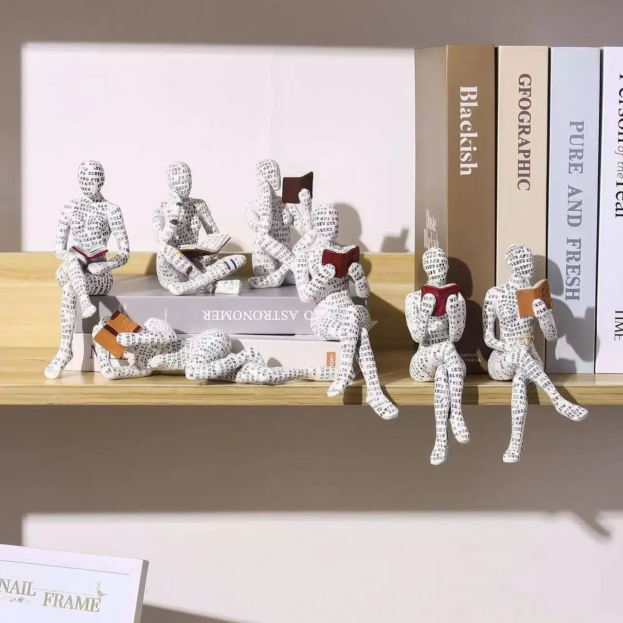 Creative Reading Book Pulp Woman Thinker Statue Decor Art Design Home Decor Accessories Modern Ornament Figurine Collectible Oasis Select