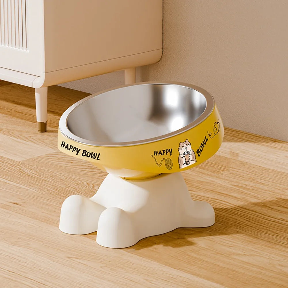Elevated Stainless Steel Cat Bowl | Non-Slip Anti-Tip Base