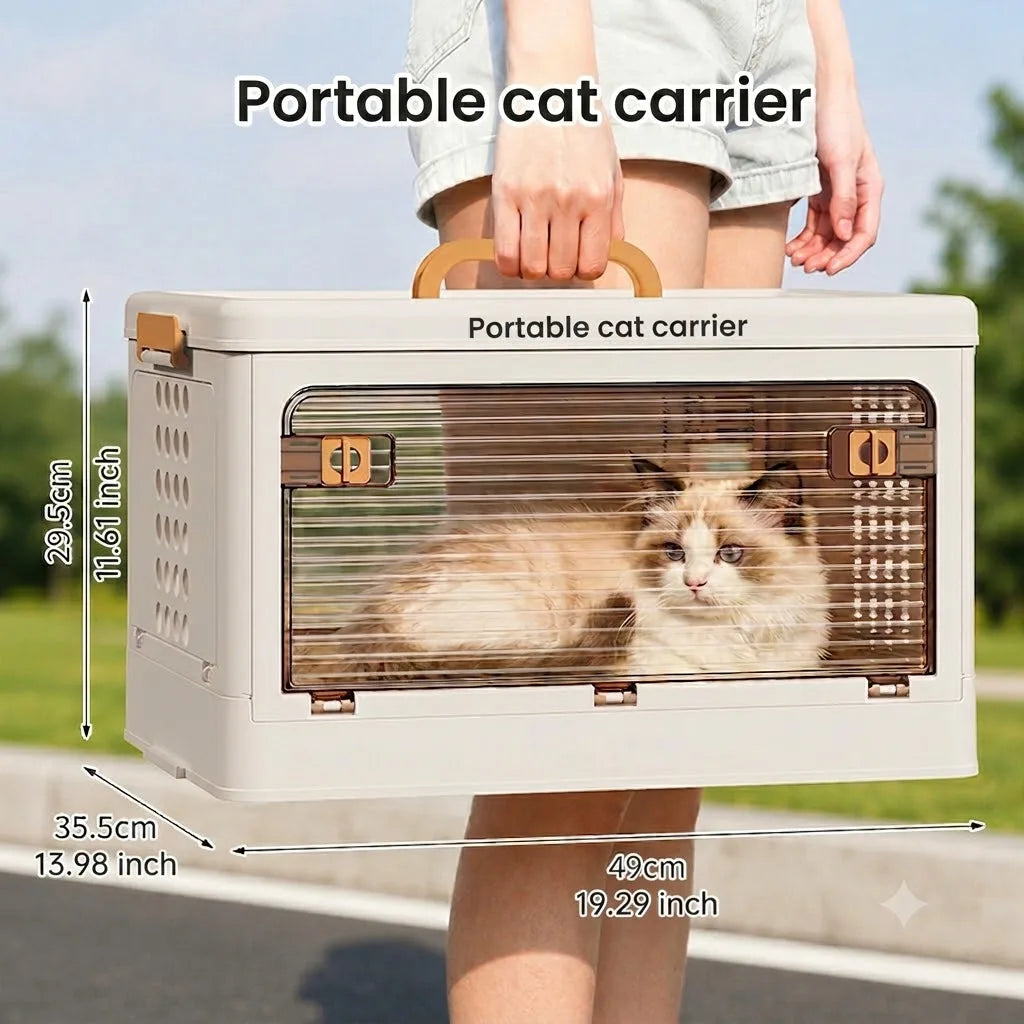 Pet waste disposal hand-held folding box for cats and dogs when going out - box with ventilation for vehicle and aviation use Oasis Select Portable pet carrier