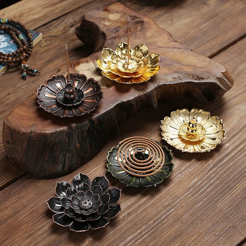 Metal Zen Lotus Buddha Incense Burner Incense Diffuser Incense Stick Holder Censer Buddhist Aromatherapy Use In Office Teahouse Oasis Select
