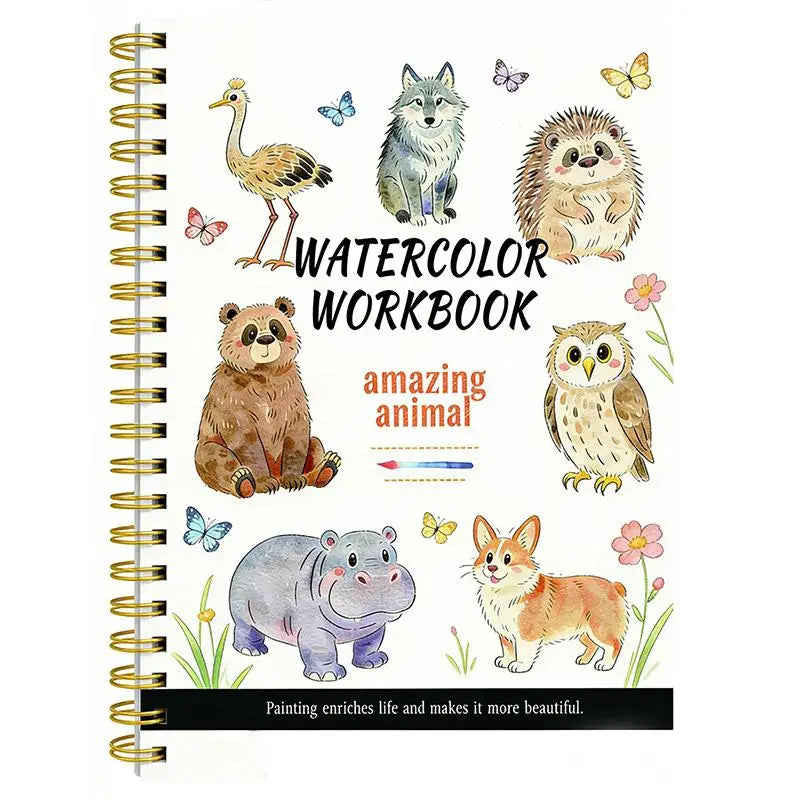 Spiral Bound Watercolor Flower Workbook Thick Paper Easy Guides For Beginners Daily Art Practice Oasis Select A2