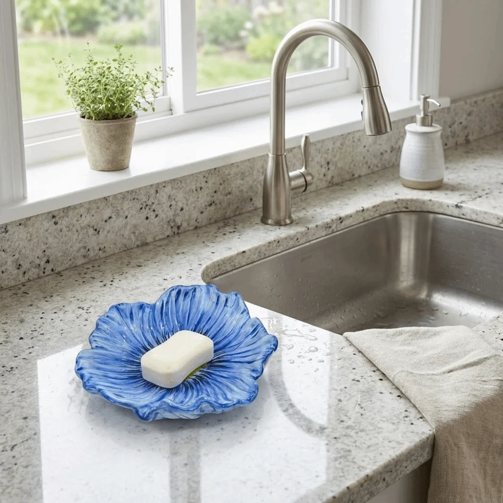 Petal Shaped Ceramic Soap Dish & Jewelry Tray | Decorative