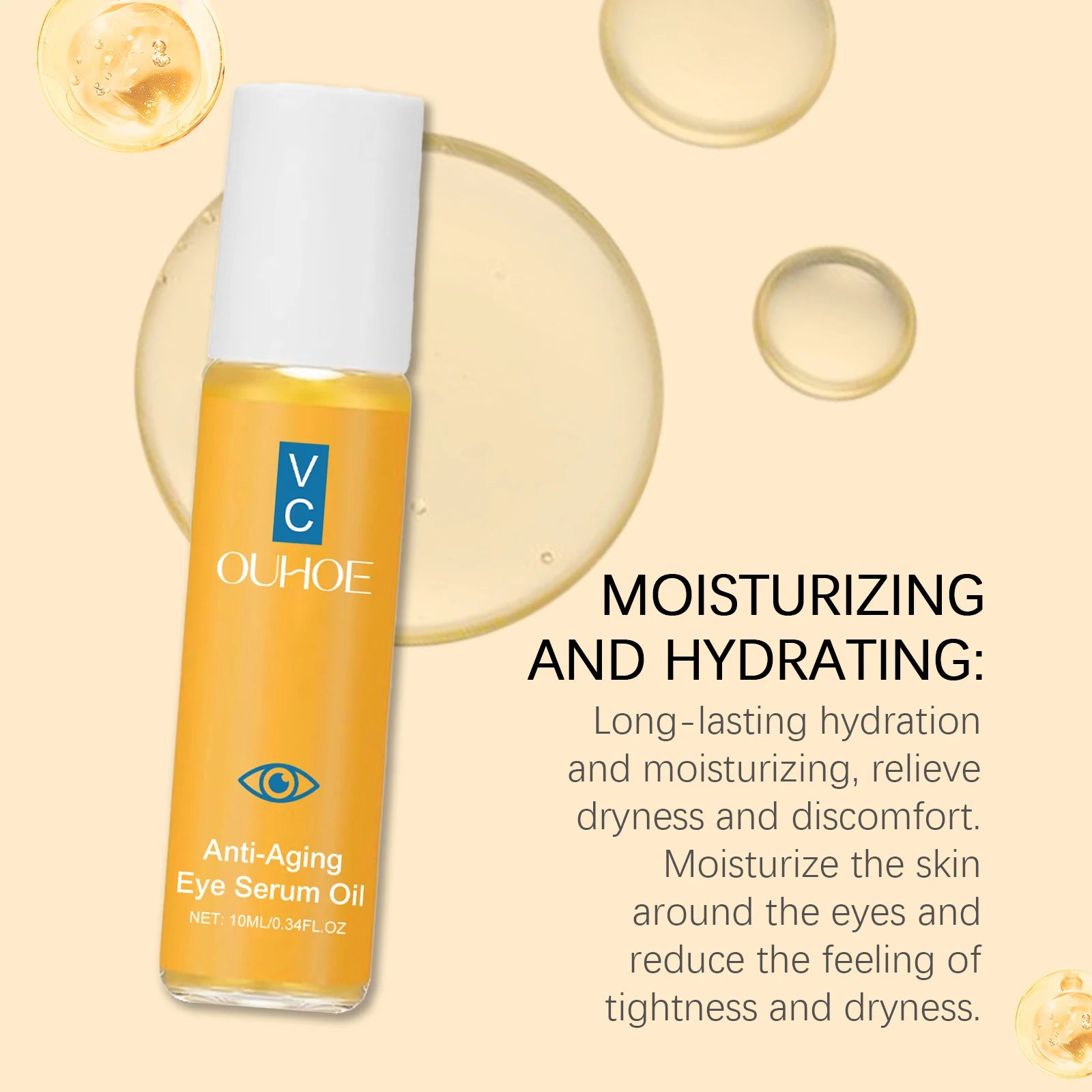 Anti Aging Eye Essence Oil Firming Brightening Reduce Wrinkle Fade Fine Lines Remove Puffiness Hydrating Smooth VC Eye Serum Oil Oasis Select