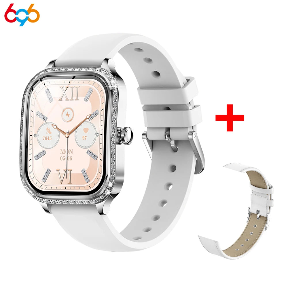 New Women Fashion Smart Watch Lady Blue Tooth Call Smartwatch Waterproof Health Monitor Wristwatch Sports Fitness Tracker Music Oasis Select SVGRS A WHL