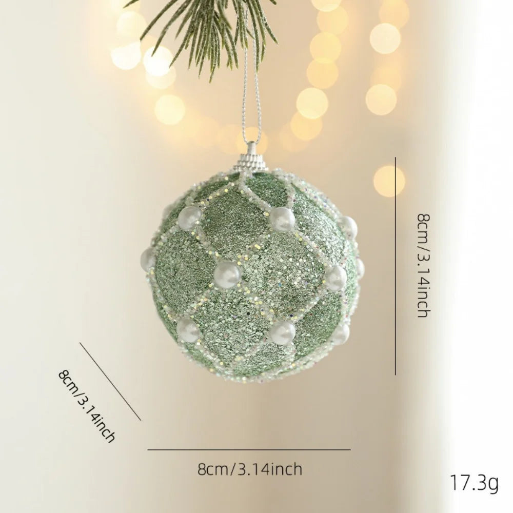 Green Glitter Foam Christmas Ball Ornament | Tree Hanging Decor