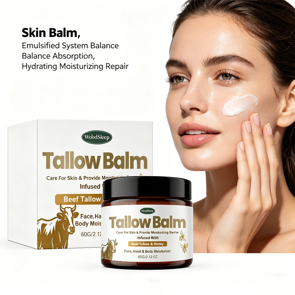 Woodsleep Beef Tallow & Honey Skin Balm – Hydrating Cream 60g Skin Moisturizing Balm Oasis Select