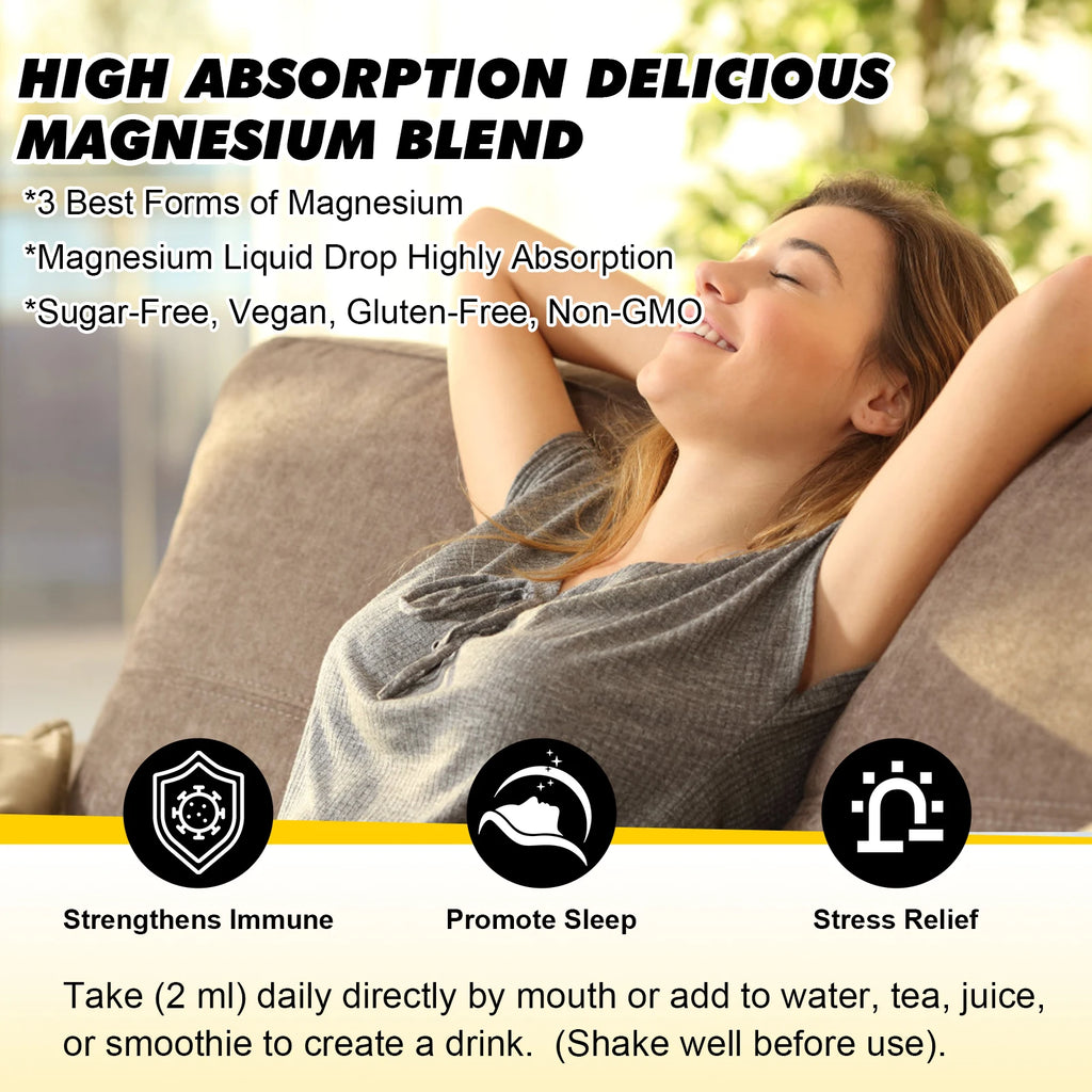 Beworths Magnesium Glycinate Drops with Pineapple Flavor Relieve Stress,Improve Sleep Quality Support Sleep,Muscle &Joint Health Oasis Select