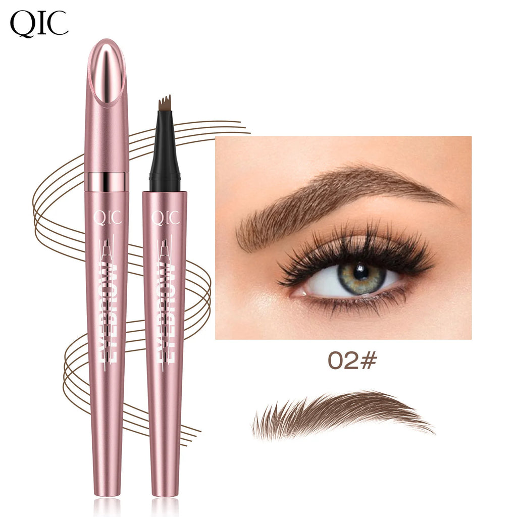 QIC 4-Fork Tip Microblading Eyebrow Pen – Waterproof & Natural