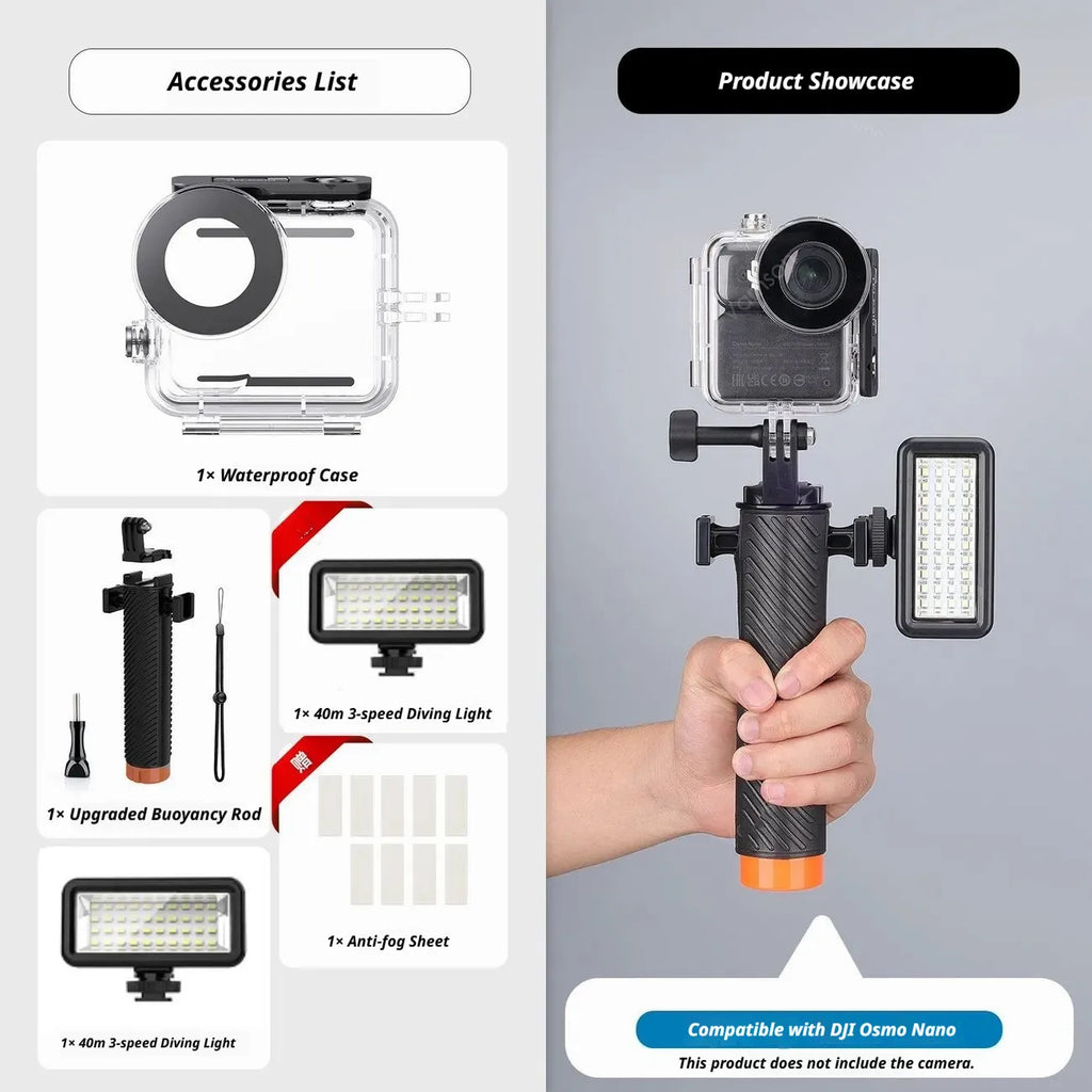 TELESIN 60M Waterproof Case for DJI Osmo Nano Dive Housing