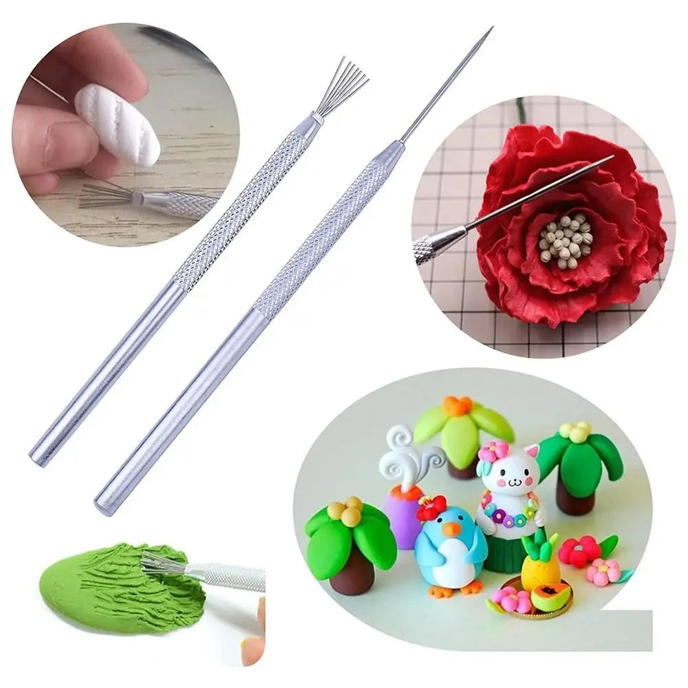 7-Pin Clay Texture Brush | Polymer & Pottery Sculpting Tool