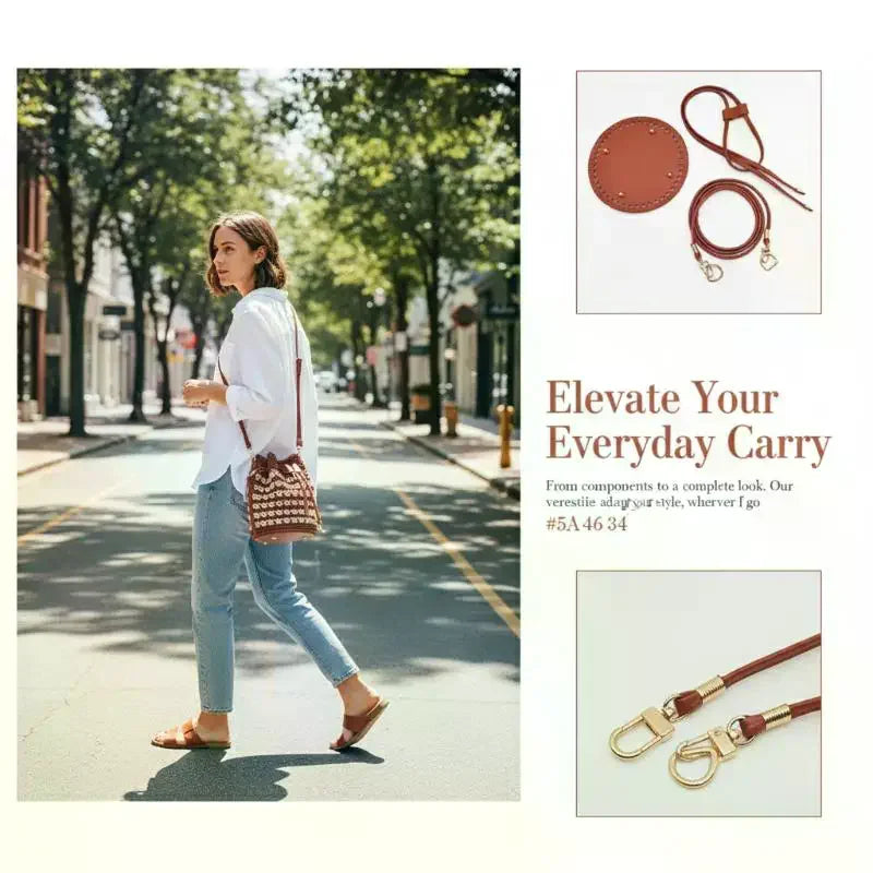 PU Leather Bucket Bag Base DIY Kit – Strap & Drawstring Set Bag Making Kit Oasis Select