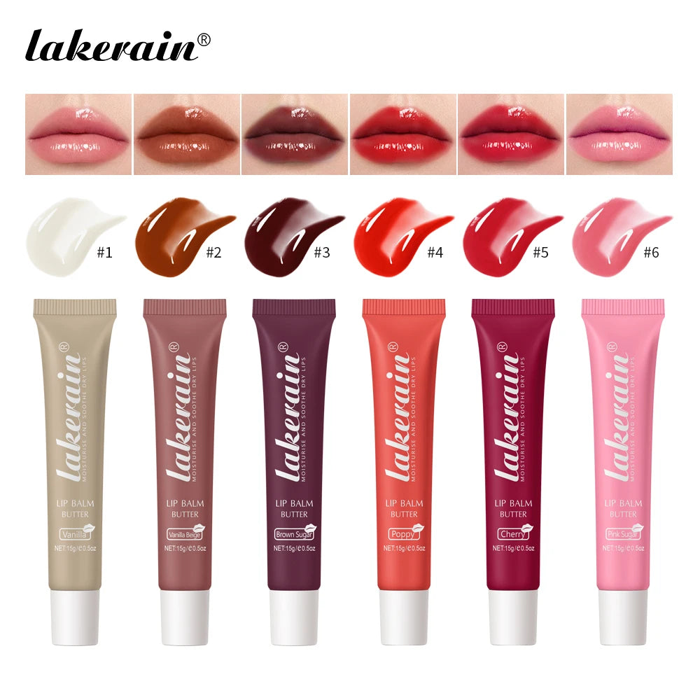 Lakerain New Butter Lip Balm Long-term Moisturizing Repair Remove Dead Skin Moisturizing 6 Colors Lip Balm Oasis Select