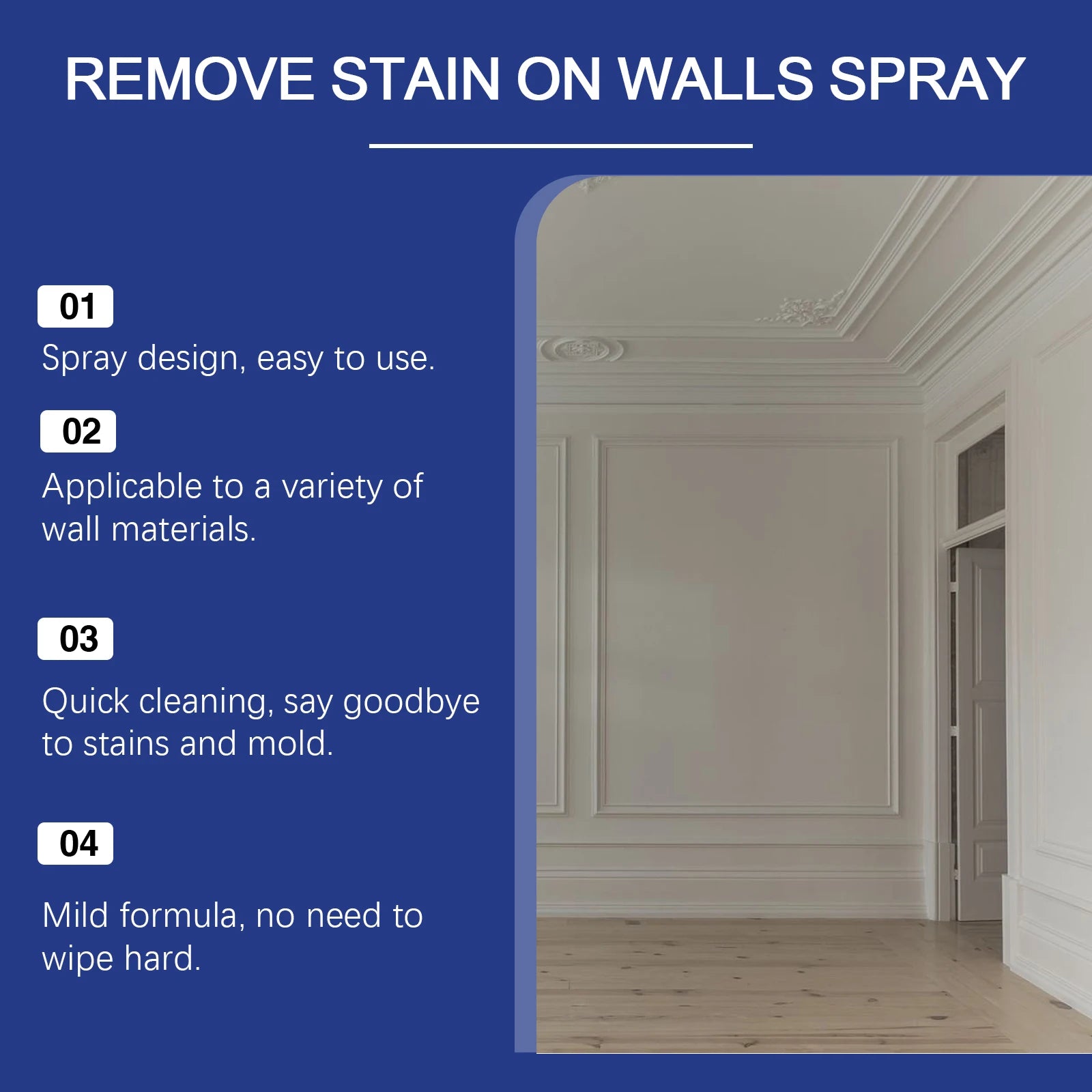 Mold Remover Spray for Wall Stains Mildews Eliminating Damp Antibacterial Deodorizing Mold Remover Cleaner for Wall Ceramic Tile Oasis Select