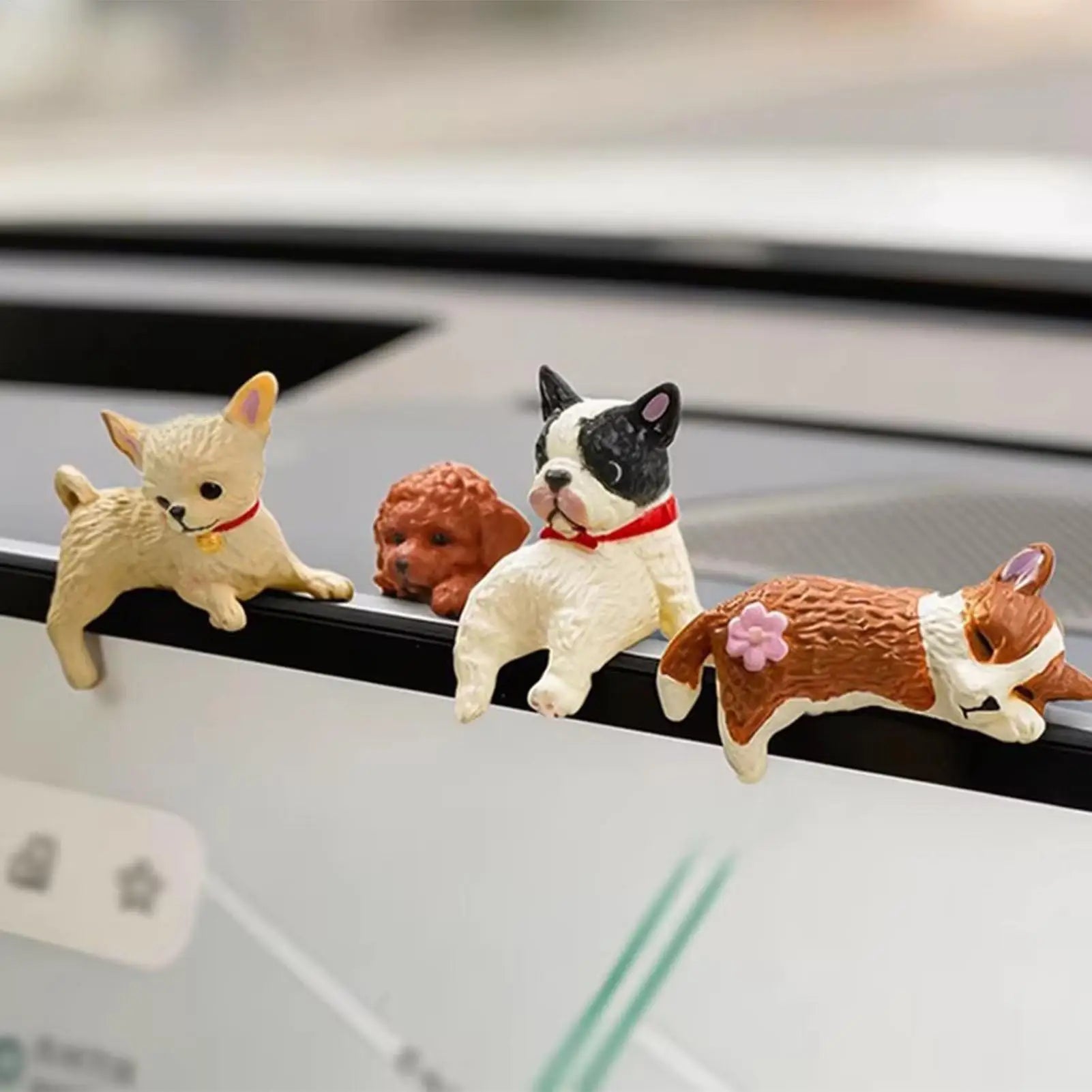 1PC Car Dashboard Decor Cute Dog Figure Screen Figure for Dog Lovers Collectors Gamers Home Office car Interior Decor Oasis Select