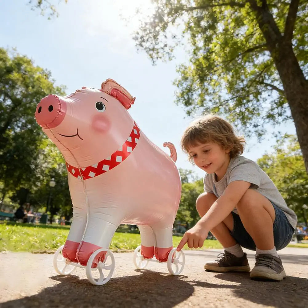 Walking Animal Foil Balloons with Wheels – Kids Party Decor
