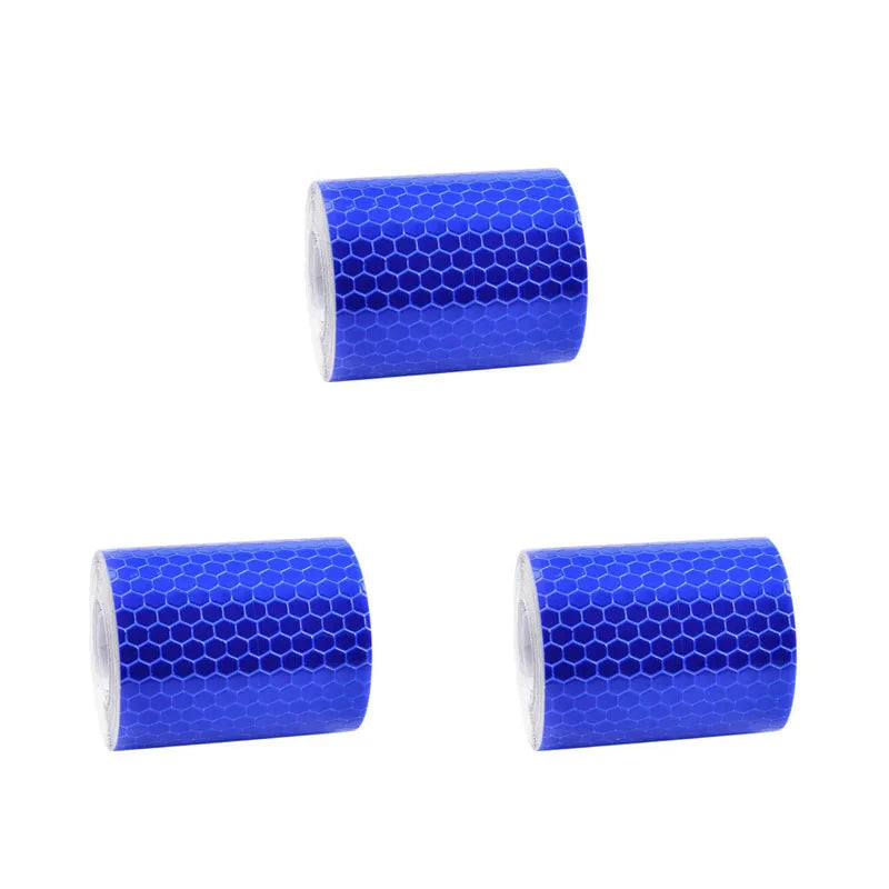 1/2/3pcs Car Reflective Tape Decor Decals Car Warning Safety Reflectante Tape Film Car Reflector Sticker Car Access Exterior 1M Oasis Select 3pcs-1M-blue