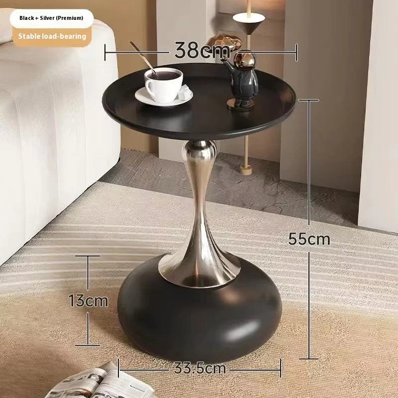 Nordic Metal Coffee Tables Mobile Portable Side Table Living Room Coffee Table Light Luxury Storage Rack Bedroom Furniture Oasis Select Black silver pillar
