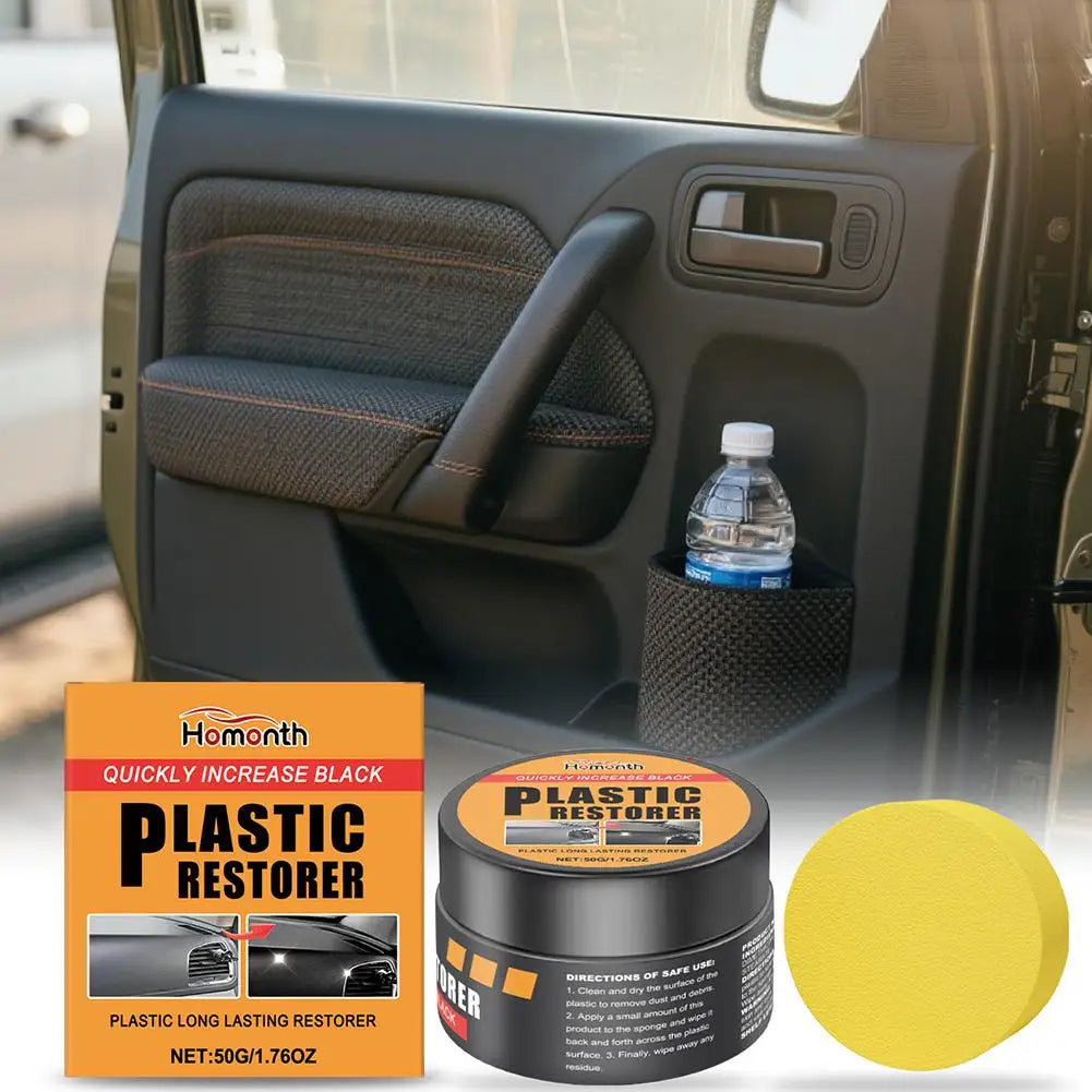 Car Plastic Restorer Crystal Clear Auto Interior Leather & Panel Renewal Wax Coating Agent Back To Black Gloss Car Wax Polish Oasis Select