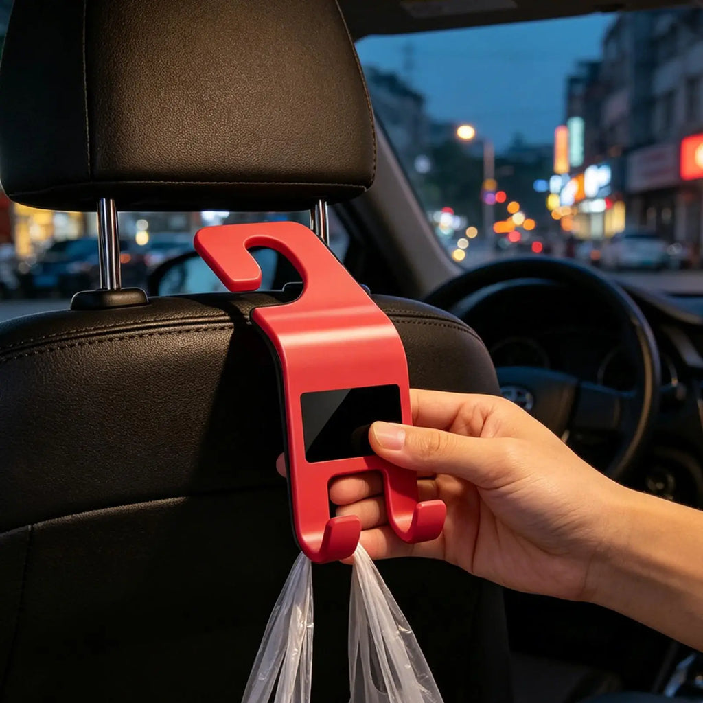 Headrest Hooks Universal Car Seat Back Hook Headrest Hanger Car Bag Pouch Clothes Hanging Hooks Fastener Clip Interior Storage Oasis Select