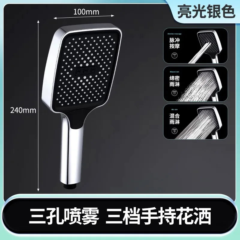 New 12 inch Big Panel Rainfall Shower Head High Pressure Water Saving Top Rain Shower Faucet Bathroom Accessories Set Oasis Select Sliver Shower