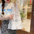 Mesh Embroidered Tote Bag with Colorful Flowers Perfect for Travel Home and Grocery Use Oasis Select E