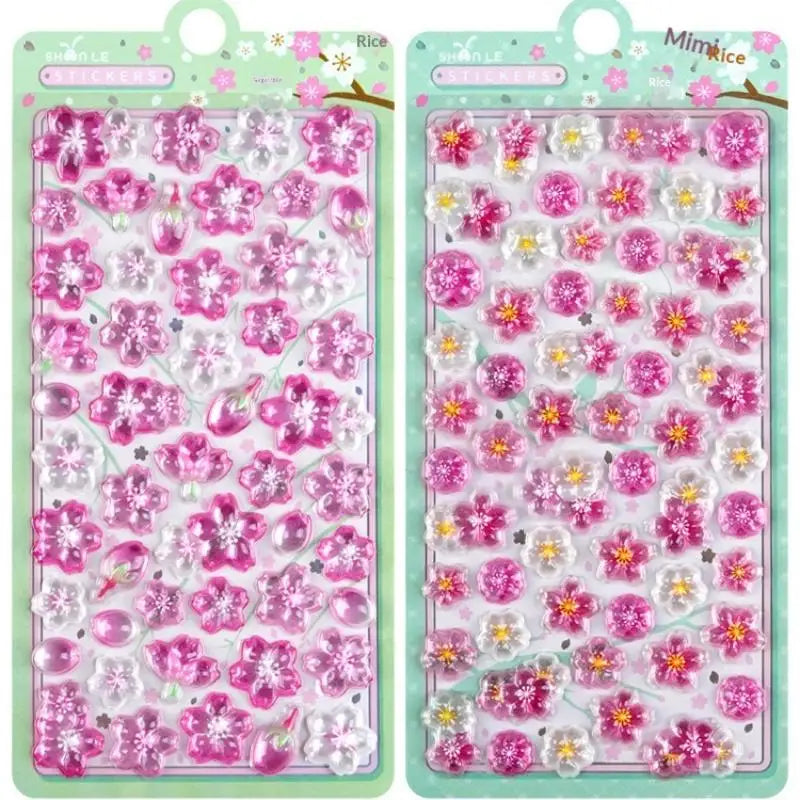 Sweet 3D Cherry Blossom Sticker Romantic Trendy Relief Flower Stickers DIY Scrapbooking Notebook Stationery Decal Decoration Oasis Select