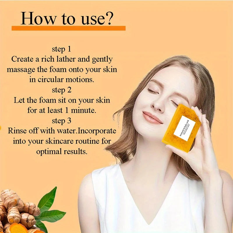 10PCS Handmade Turmeric Acid Soap, Three in One, Turmeric Acid Bath Moisturizing Soap, Suitable for Both Men and Women Oasis Select