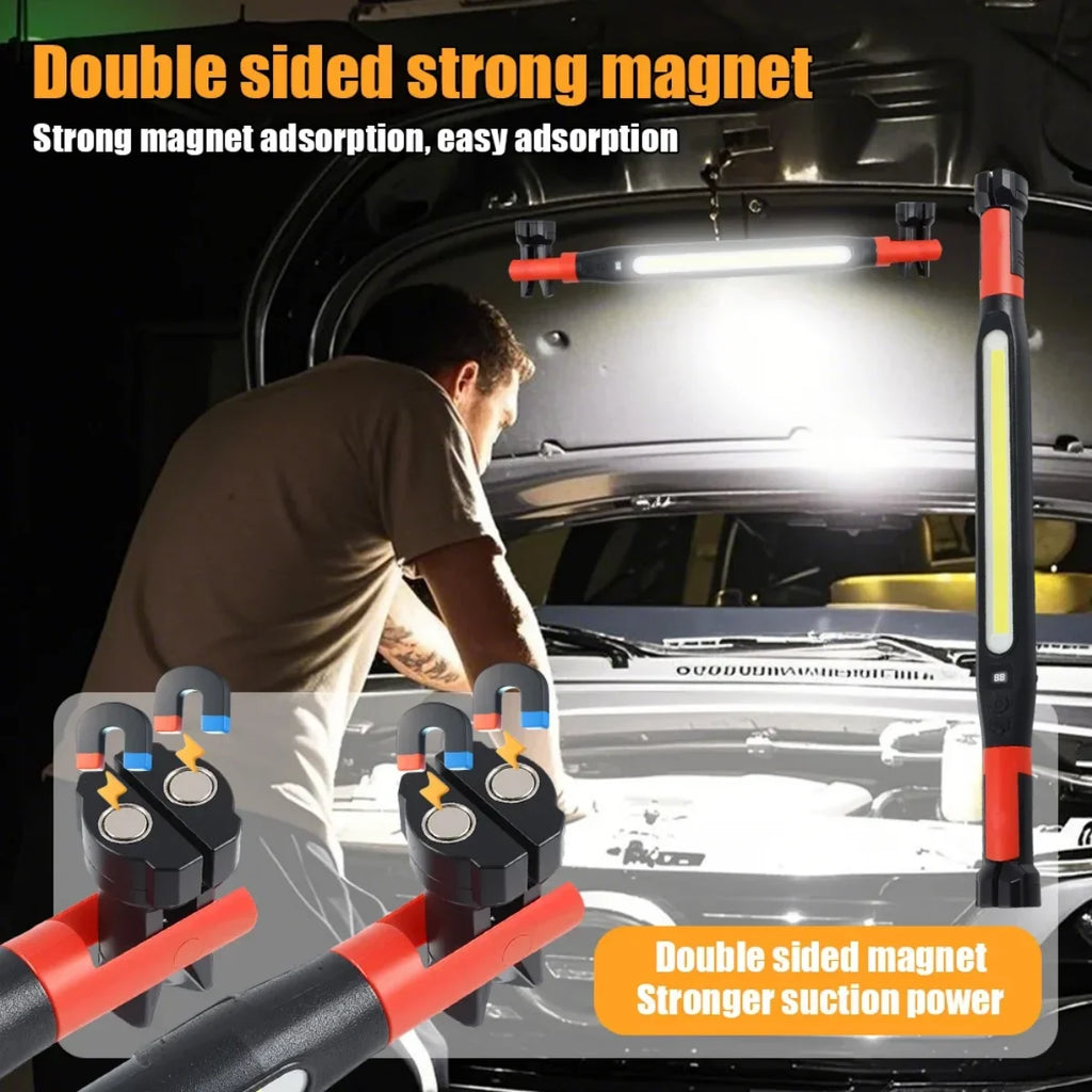 High Lumen Portable Rechargeable LED Work Light Magnetic Flashlight with Hooks and Magnetic Base Work Light with Display Screen Oasis Select