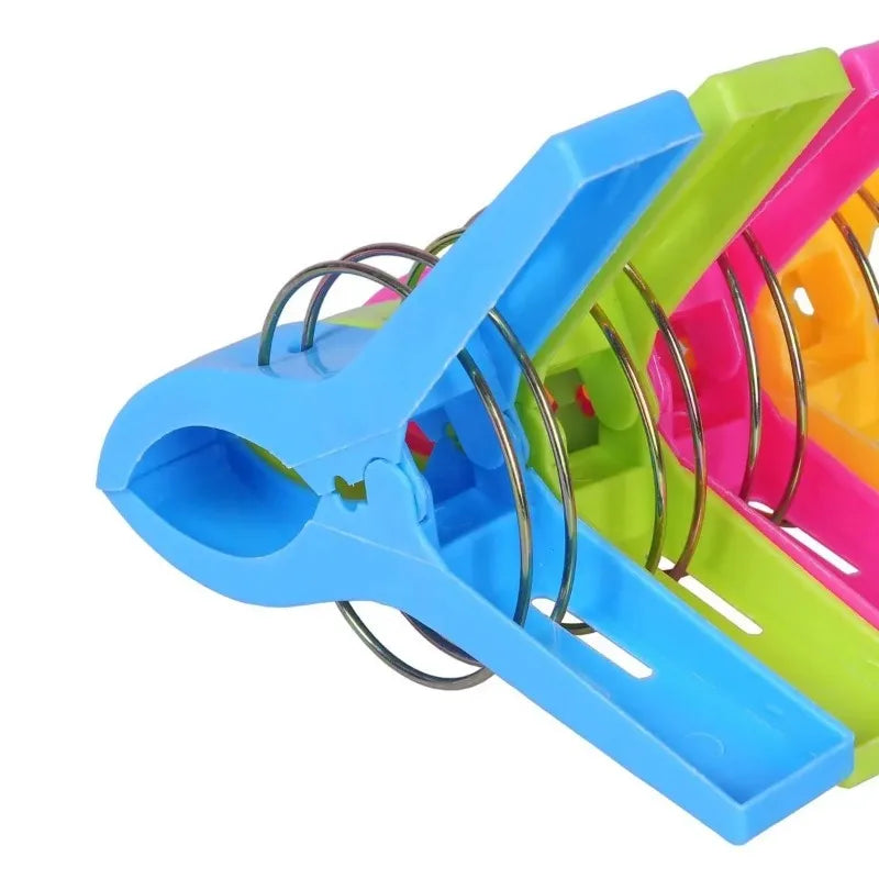 Beach Towel Clips Chair Clips Towel Holder,Plastic Clothes Pegs Hanging Clip Clamps, Yellow,blue,green,red Oasis Select