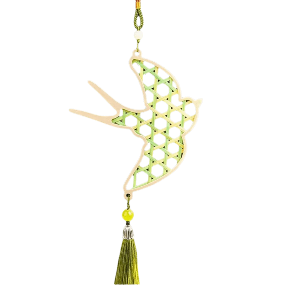 Handmade Bamboo Pendant Material Kit Cat Butterfly Zongzi Dragon Boat Festival DIY Kit Handicraft Tassel Hanging Ornaments Oasis Select Swallow