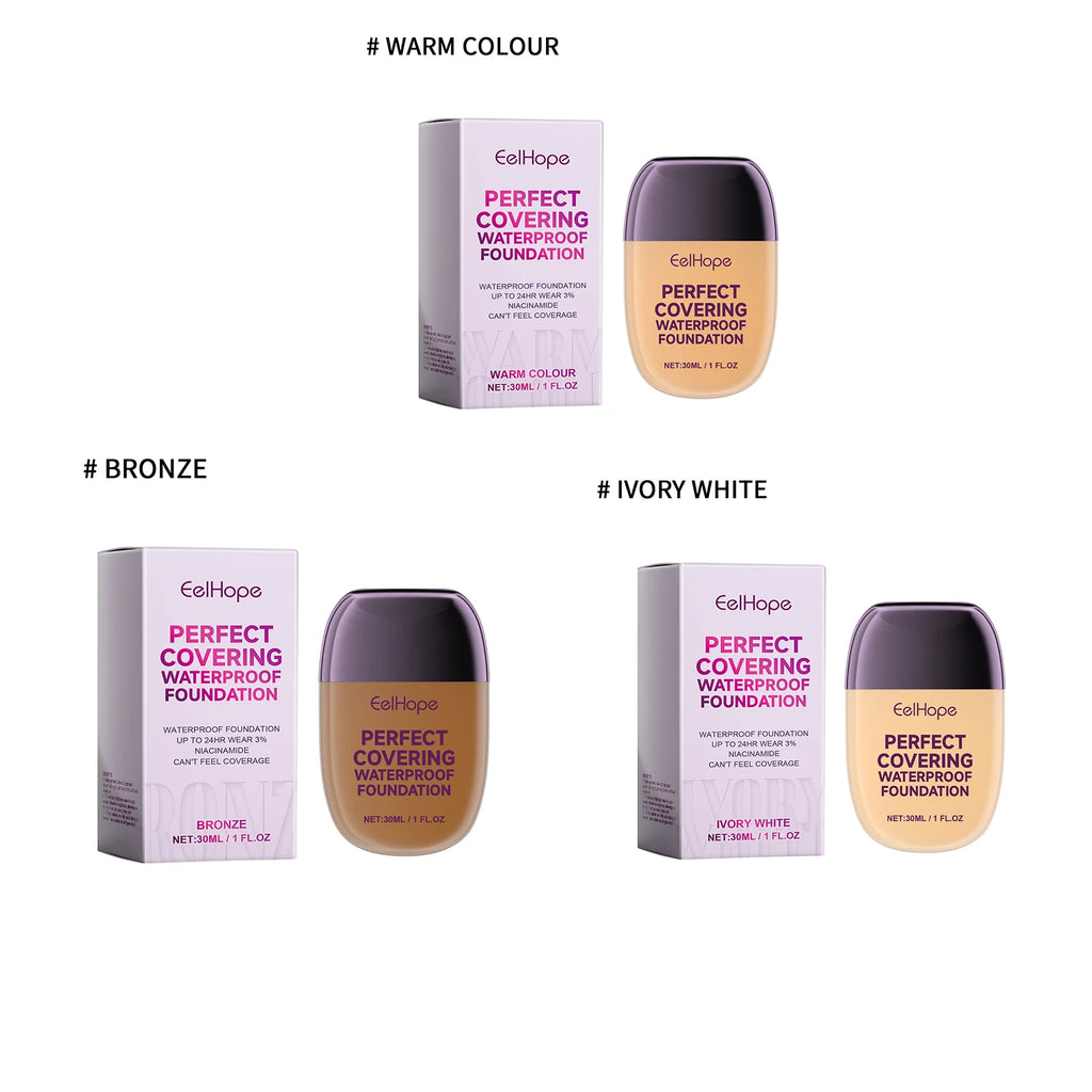 Perfect Covering Waterproof Oil Resistant Foundation Long Lasting Moisturizing Lightweight Breathable Face Makeup Concealer Oasis Select 3 in 1