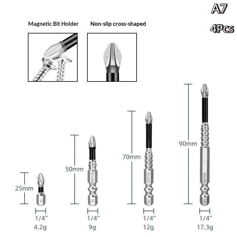 K5 Strong Magnetic Screwdriver High Hardness Bits Set Anti-Slip S2 Standard Non-slip Cross Head Electric Screwdriver Set Oasis Select A7