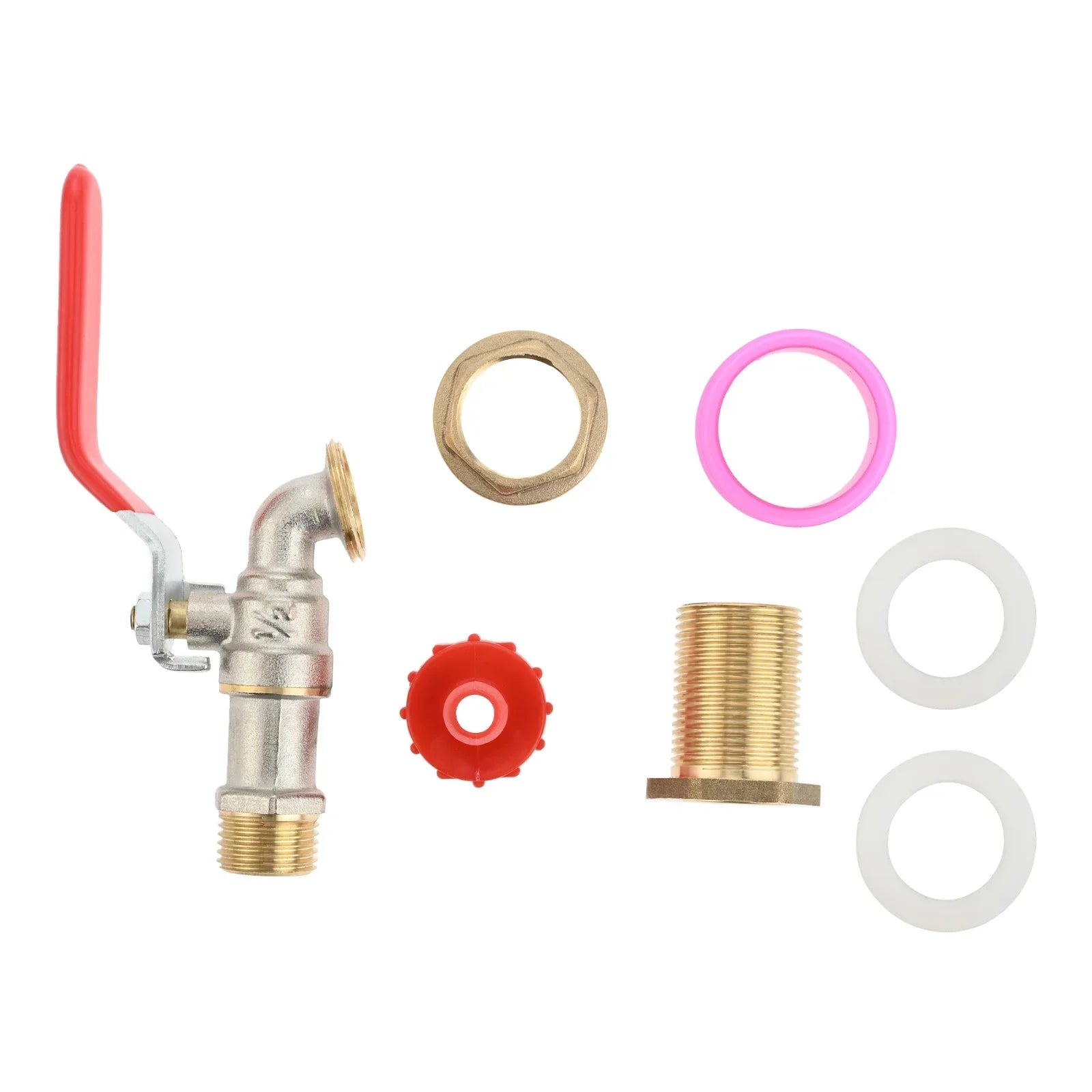 Brass Faucet Kit Rain Barrel Spigot for Rain Water Barrel, Water Tanks, Tubs, Pools with Garden Hose Fitting and Thread Tape Set Oasis Select