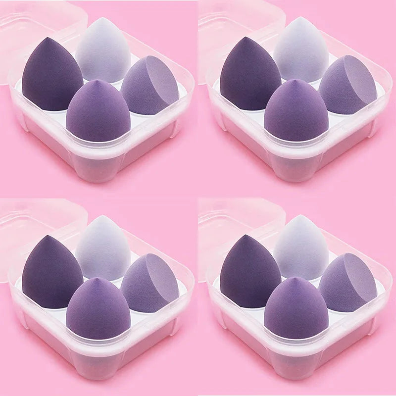 4/8/12/16pcs Makeup Sponge Blender Beauty Egg Cosmetic Puff Foundation Sponges Powder Puffs Women Make Up Accessories Oasis Select 16pcs purple boxes