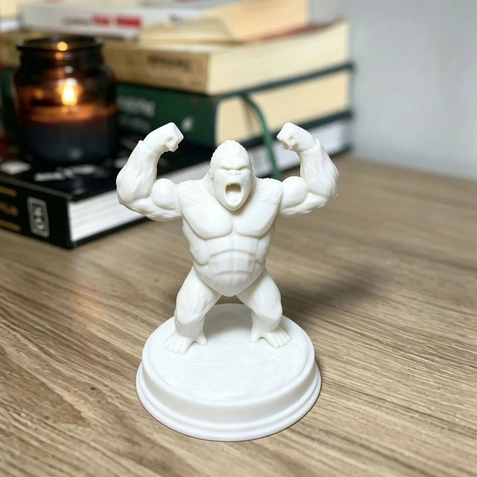 Roaring Muscular Gorilla Mini Figurines Cool Gorilla Statues for DIY Painting Desk Home Office Desktop Ornaments Decoration Gift Oasis Select gorilla2 10x7.7x6.2cm