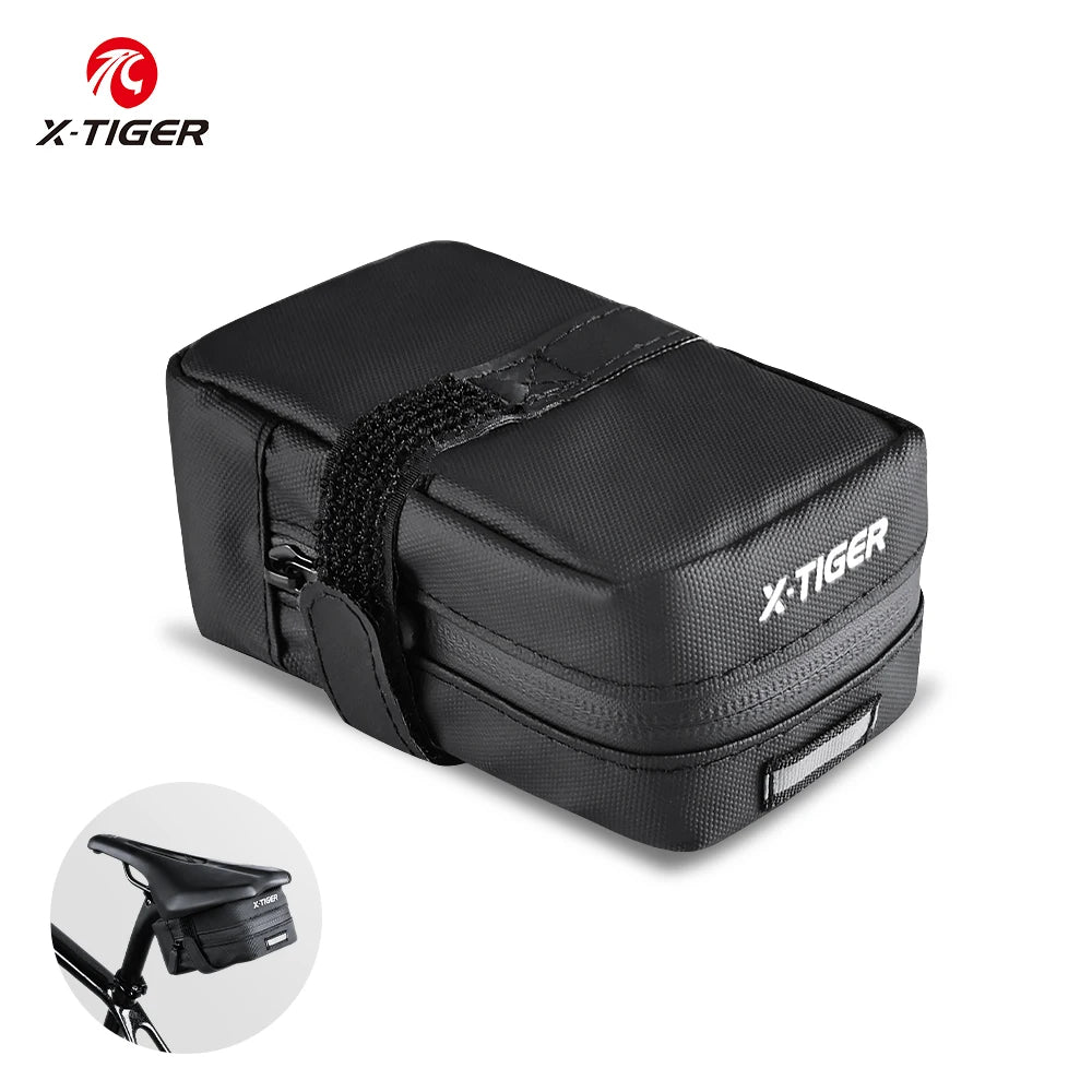 X-TIGER Mini Bicycle Saddle Bag Portable Waterproof Reflective MTB Road Bicycle Storage Bag Tail Light Bag Bike Accessories Oasis Select X-CB-1301