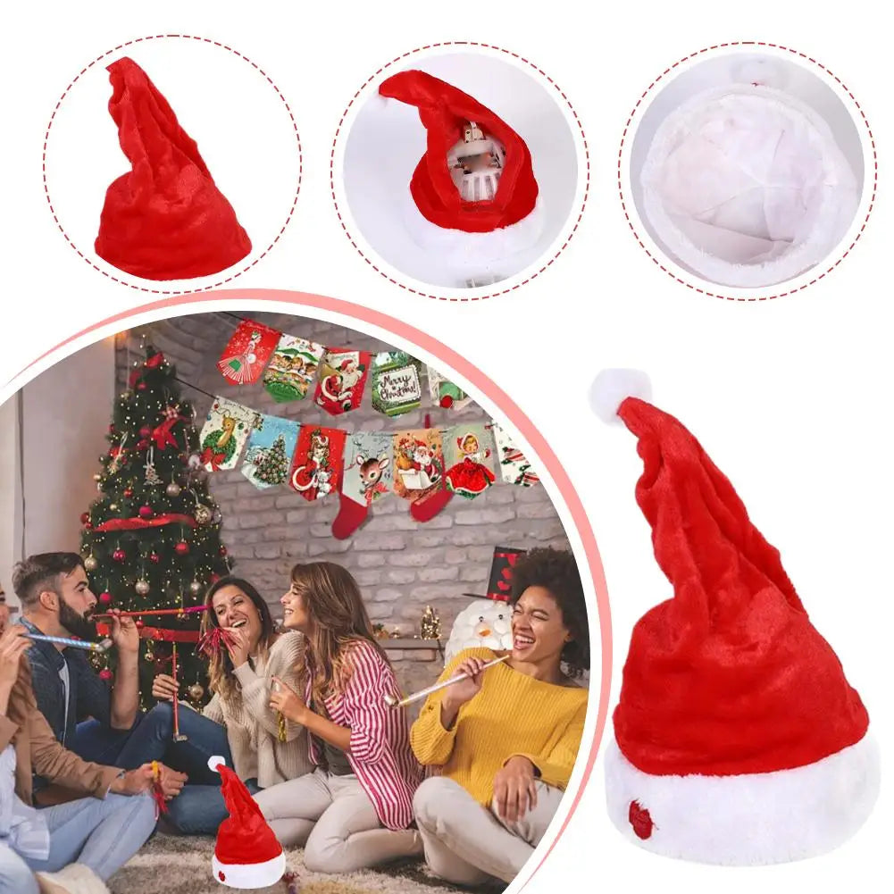 Singing and Dancing Christmas Hat Electric Santa Hat Music Christmas Hat Christmas Party Supplies Gifts (NO Battery) Oasis Select