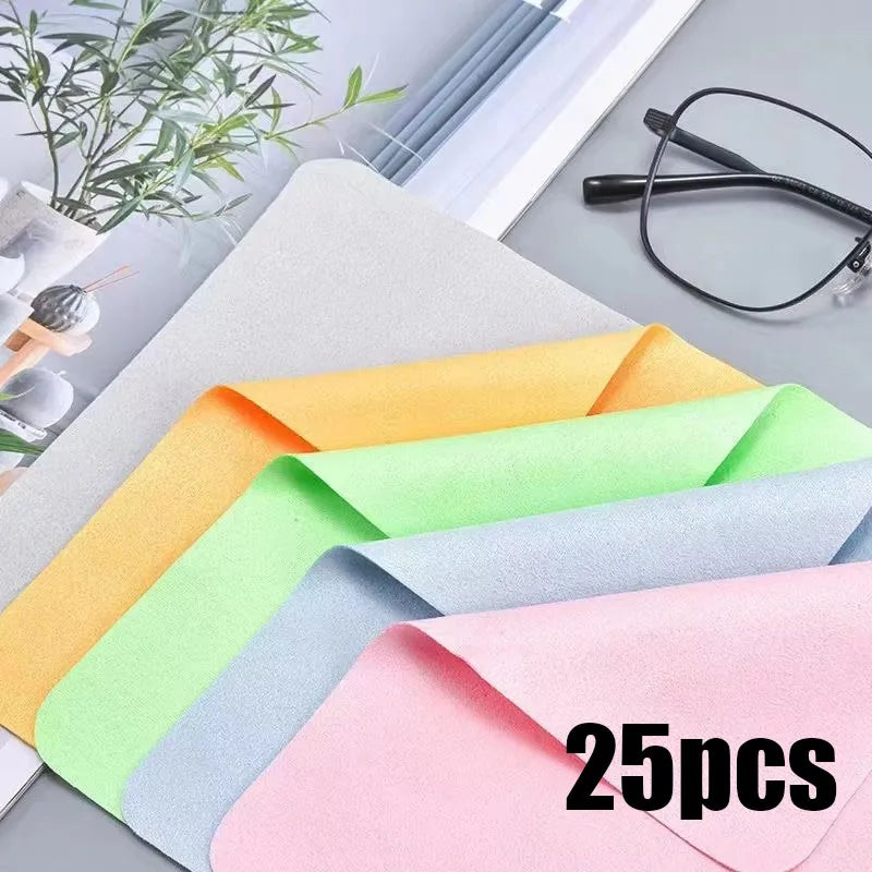5pcs Suede Glasses Cloth Solid Color Microfiber Glasses Cleaner Cleaning Wipes Lens Phone Screen Microfiber Cleaning Cloth Male Oasis Select 25pcs