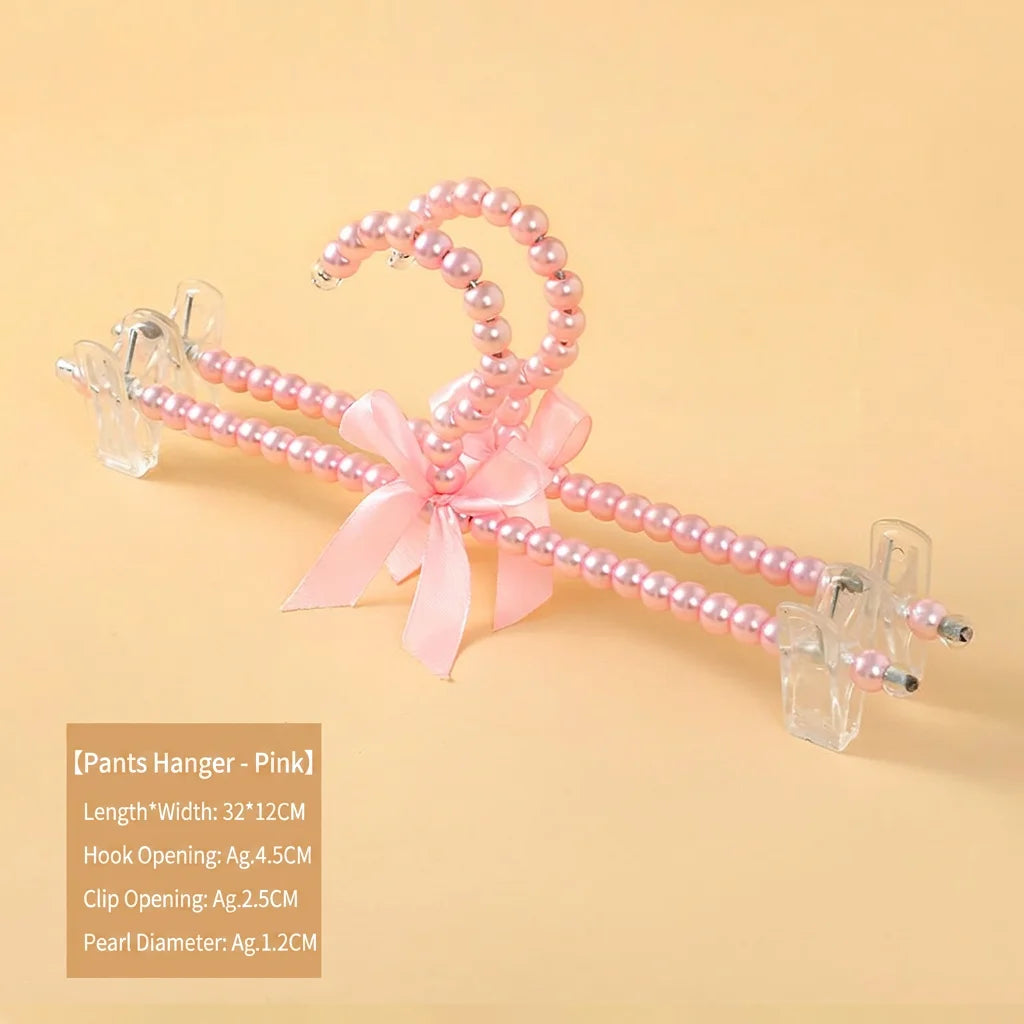 Plastic Pearl Decorative Hanger Clothing Accessory for Children Skirts Dresses and Wardrobe Organization Oasis Select Pink