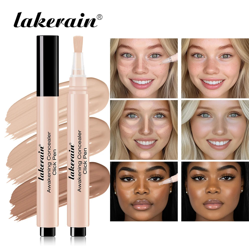 3 Colors Liquid Press Concealer Pen Detail Covering Acne Dark Circles Even Skin Tone Brightening Foundation Face Holding Makeup Oasis Select
