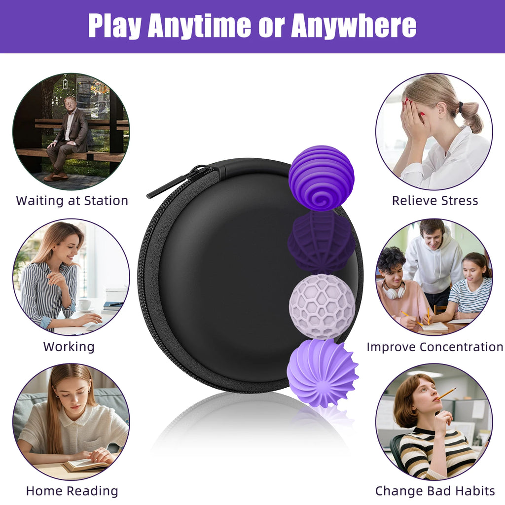 Magnetic Sensory Fidget Balls Silicone Stress Relief Toys for Adults Anxiety Autism Calming Sensory Therapy Tools Oasis Select
