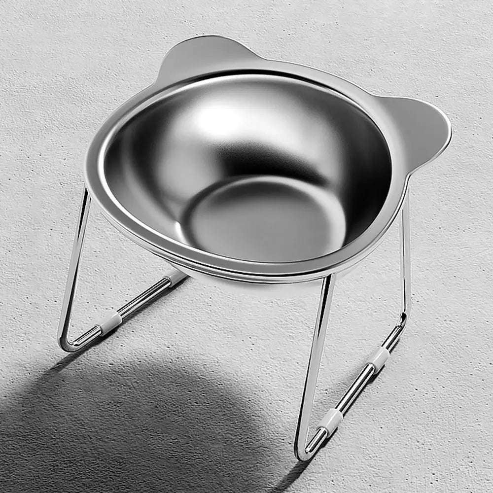 Stable Raised Cat Bowls Tilted Elevated 15° Dog Bowls Shatter-resistant 304 Stainless Steel Cat Food Bowl for Puppy and Cat Oasis Select