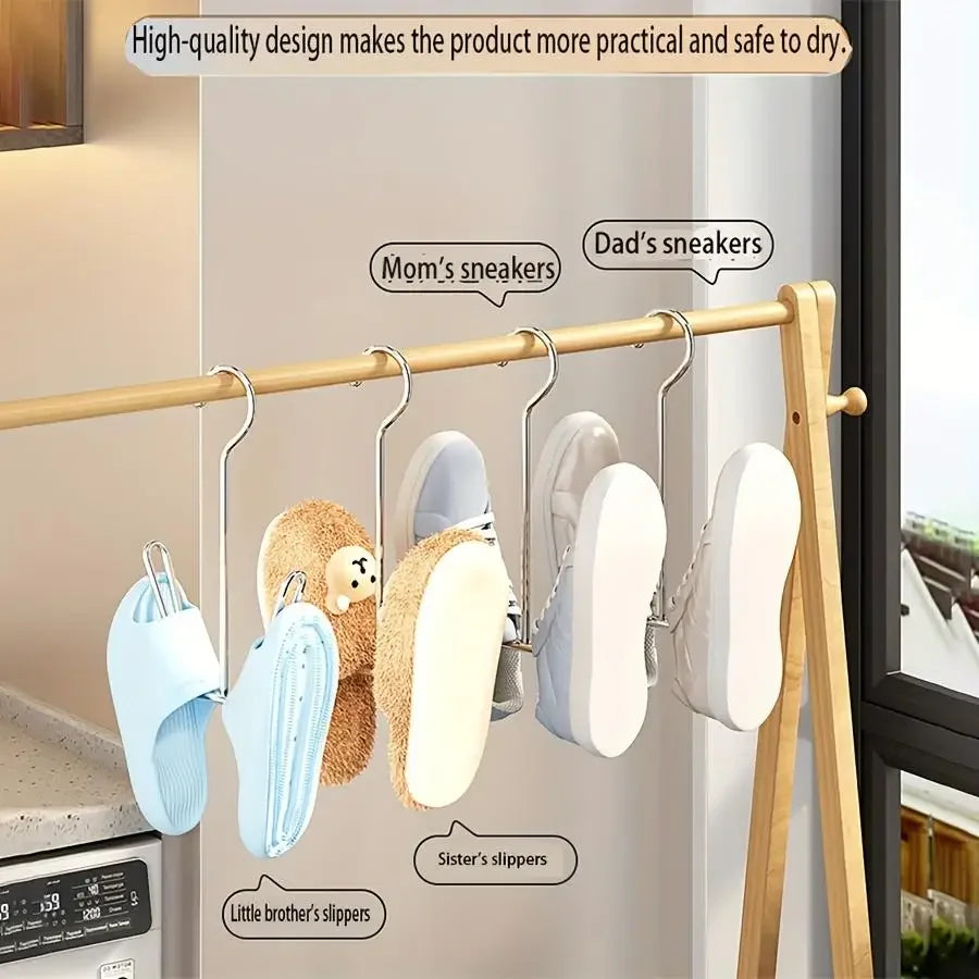 Stainless Steel Shoe Hanger Rack – Double Hook Drying Design Shoe Hanger Rack Oasis Select