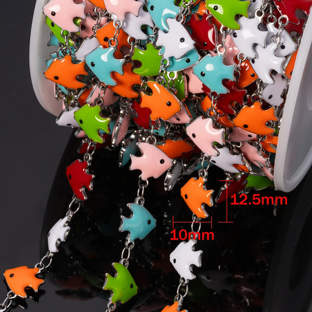 1m Stainless Steels Ocean Animal Oil Drip Chain Enamel Link Women DIY